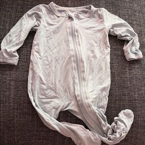 Soft Gray Kids Footed Bamboo Zippy